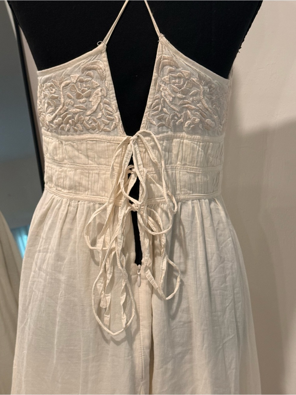 French Connection Cream Tiered Maxi Dress with Spaghetti Straps - Picture 7 of 11